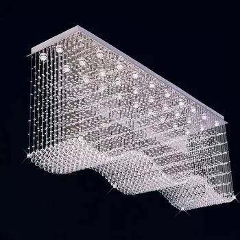 

Free Shipping 2017 New Fashion Luxury Rectangle Design K9 Crystal Chandelier for Ceiling Lustres Crystal Lights L100*W30*H70CM