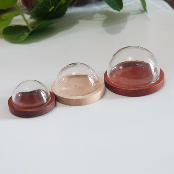 

20pcs/lot 15mm--20mm-25mm-30mm half hemisphere clear glass bottle wising vial + wood pendant tray--size --color option