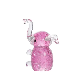 

Pink Feng Shui Elegant Elephant Trunk Statue Lucky Wealth crystal Figurine Crafts Ornaments For Home Office Desktop Decor Gift
