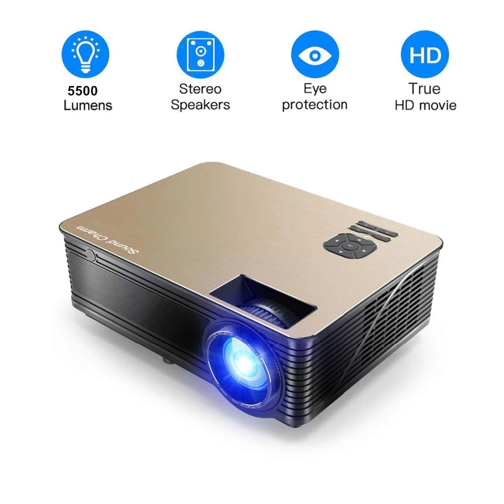 Звуковой Шарм 5500 люмен Full HD светодиодный проектор 1080P видеопроектор HDMI USB видео