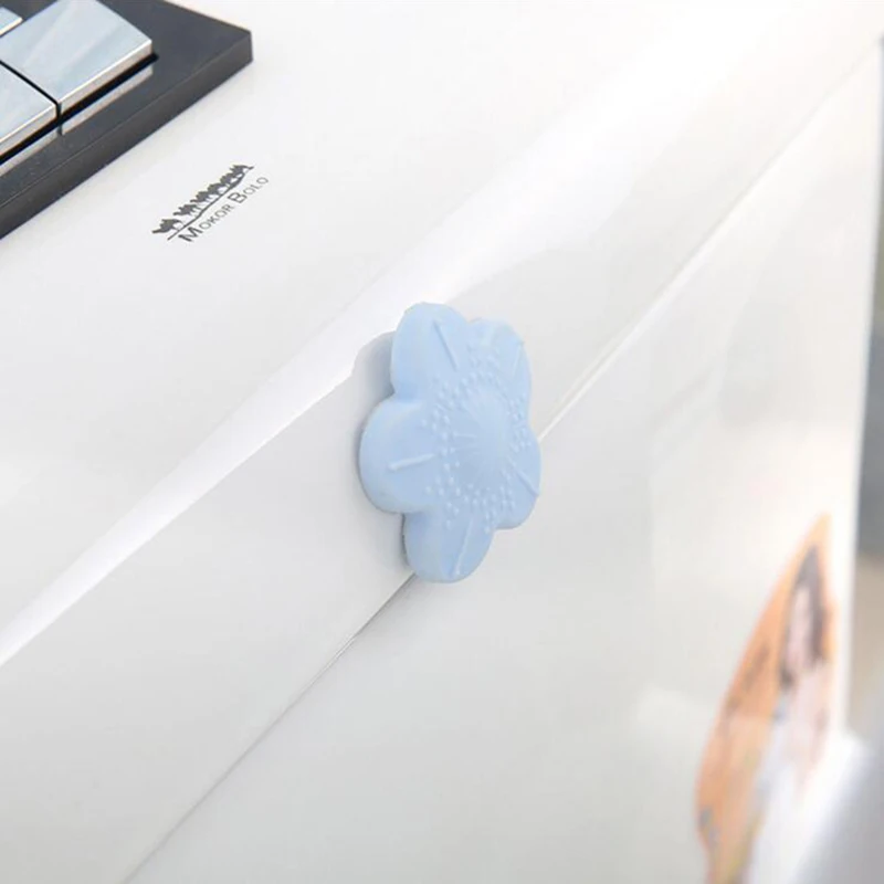 Flower Wall Protector Door Handle Bumper Guard Stopper Adhesive Rubber Cherry Blossom Shape Home Back Door Collision Crash Pad