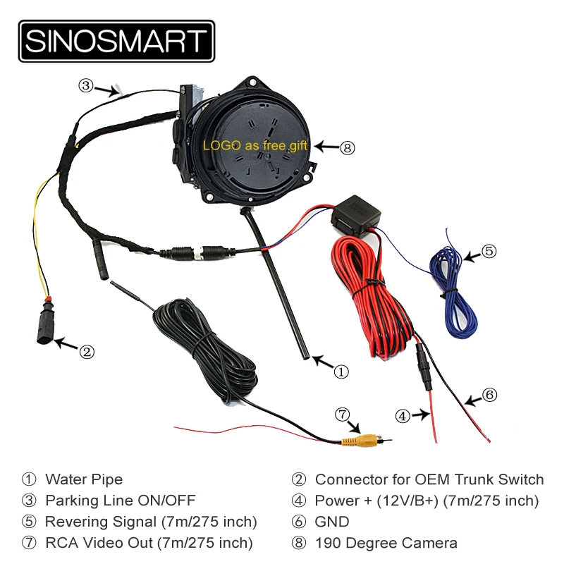 SINOSMART классная камера заднего вида с логотипом для гольфа 6 7 8 CC Passat Magotan B8 Lavida Beetle