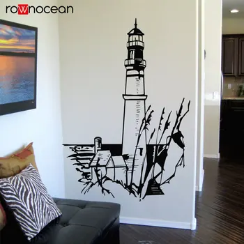 

Nautical Home Decor Landscape Lighthouse Light Sea Water Vinyl Wall Sticker Art Decals Mural Room Design Pattern Wallaper 3140