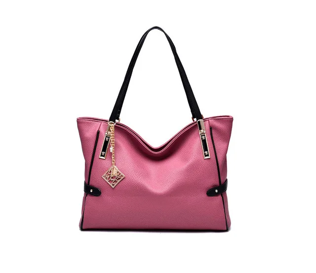 TTOU Женская Повседневная сумка с кисточками элегантная женская сумка через плечо из искусственной кожи Большая вместительная ручная сумка женская сумка для путешествий - Цвет: Pink