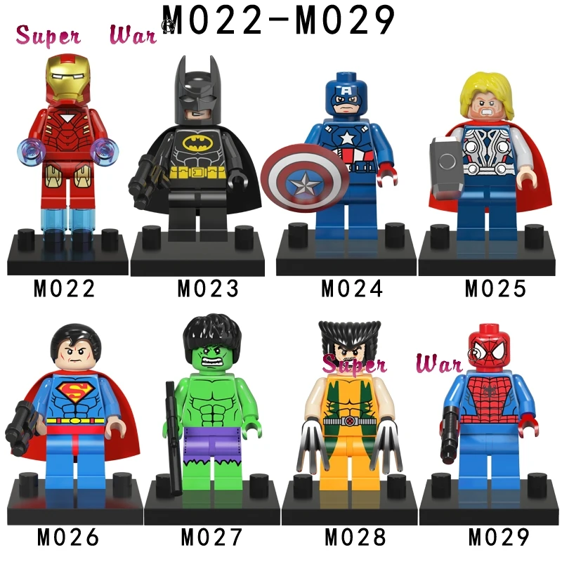

1PCS superhero marvel avengers Iron Man Spider Man Superman Batman building blocks model bricks toys