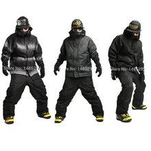 Зимний водонепроницаемый утепленный костюм премиум-класса «Southplay»(куртка в стиле милитари+ черные штаны