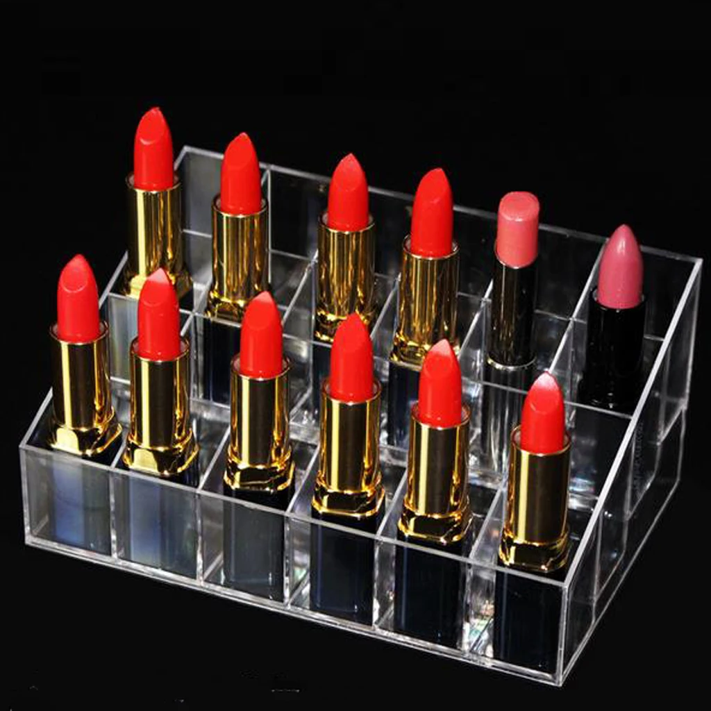 Lipstick Stand Lip Gloss Rack - Cosmetic Display Cases - 24 Compartments