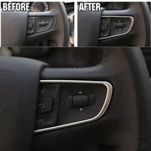 2 шт. накладка на руль подходит для PEUGEOT 508 2011- 408- хромированная центральная консоль внутренняя отделка из нержавеющей стали