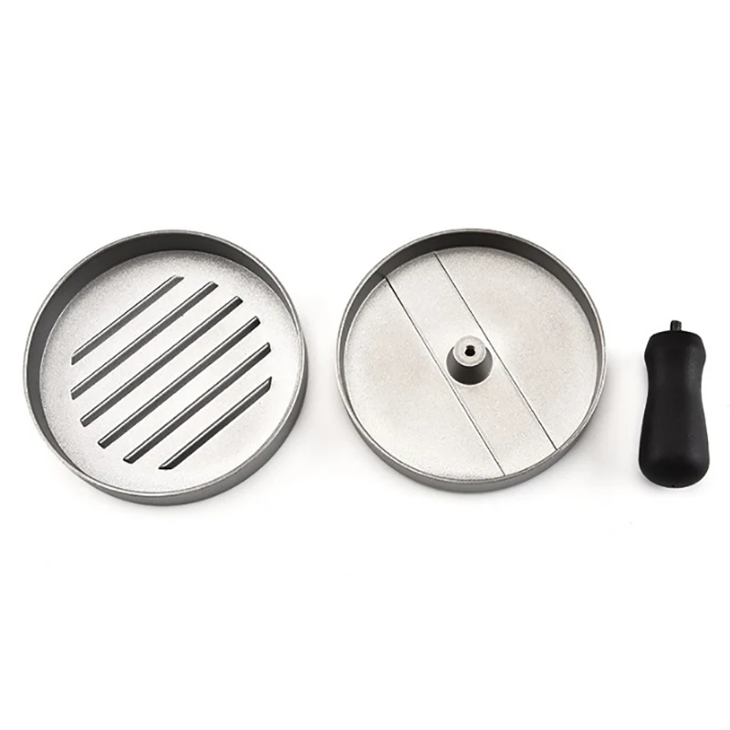 1 Set Round Shape Hamburger Press Aluminum Alloy 11 cm Hamburger Meat Beef Grill Burger Press Patty Maker Mold