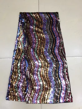 

embroiderd lace fabric Sophia-2.215 with sequins beautiful Nigerian sequins lace fabric for party dress