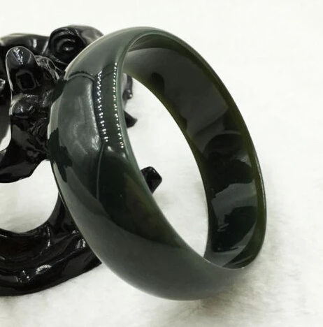 

huij 001569 Grade A Natural Green Hetian Nephrite Jade Bracelet Bangle (A0502)