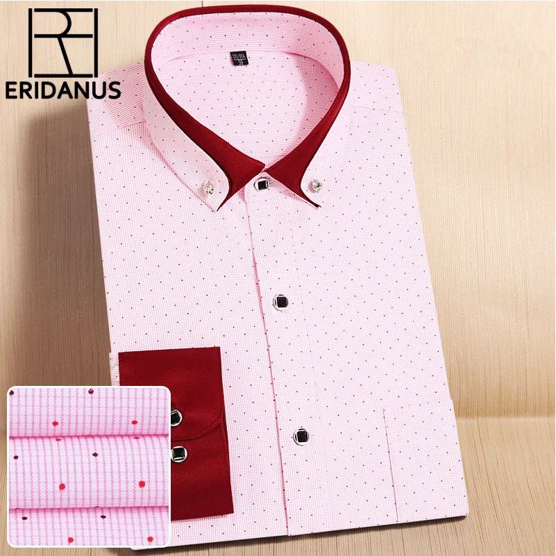 

High quality Brand Men's classic Striped Shirt New Leisure Fashion Soft Long sleeve Office Men Business Social Shirts M568