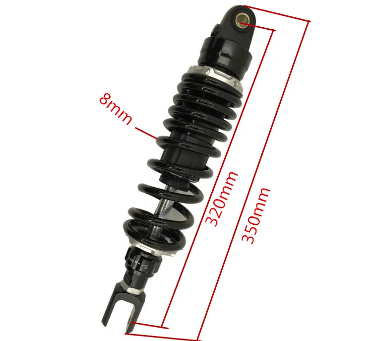 

305mm 320mm 330mm 340mm 350mm 360mm adjustable nitrogen motorcycle shock absorber 8mm spring for honda YAMAHA SUSZKUI KAWASAKI