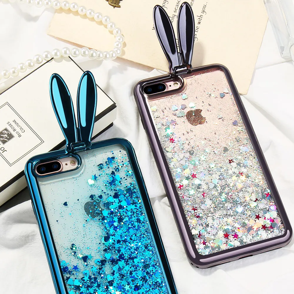 

KISSCASE Cute Liquid Quicksand Case For iPhone 6 6S Plus 7 8 Plus Glitter Bling Stars Case For iPhone 8 7 X 5 SE 5S Fundas
