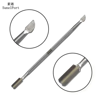 

2pcs Pusher Nail Art Tools Stainless Steel Essential Cuticle Spoon Pusher Pedicure Manicure Care Cleaner Nail Cuticle Pusher