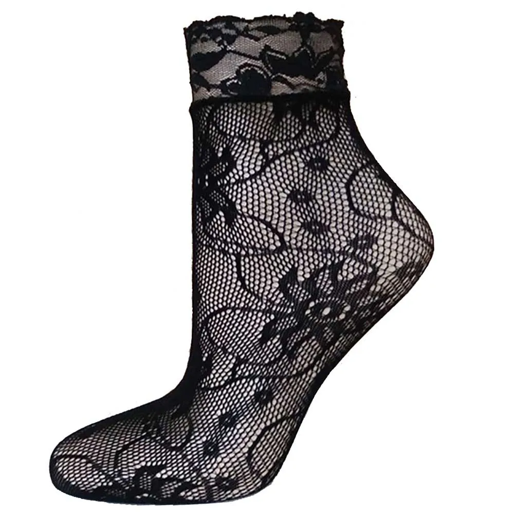

2019 NEW HOT t Women Ultrathin Sexy Fishnet Mesh Lace Short Socks Ankle High Socks Free ship T4