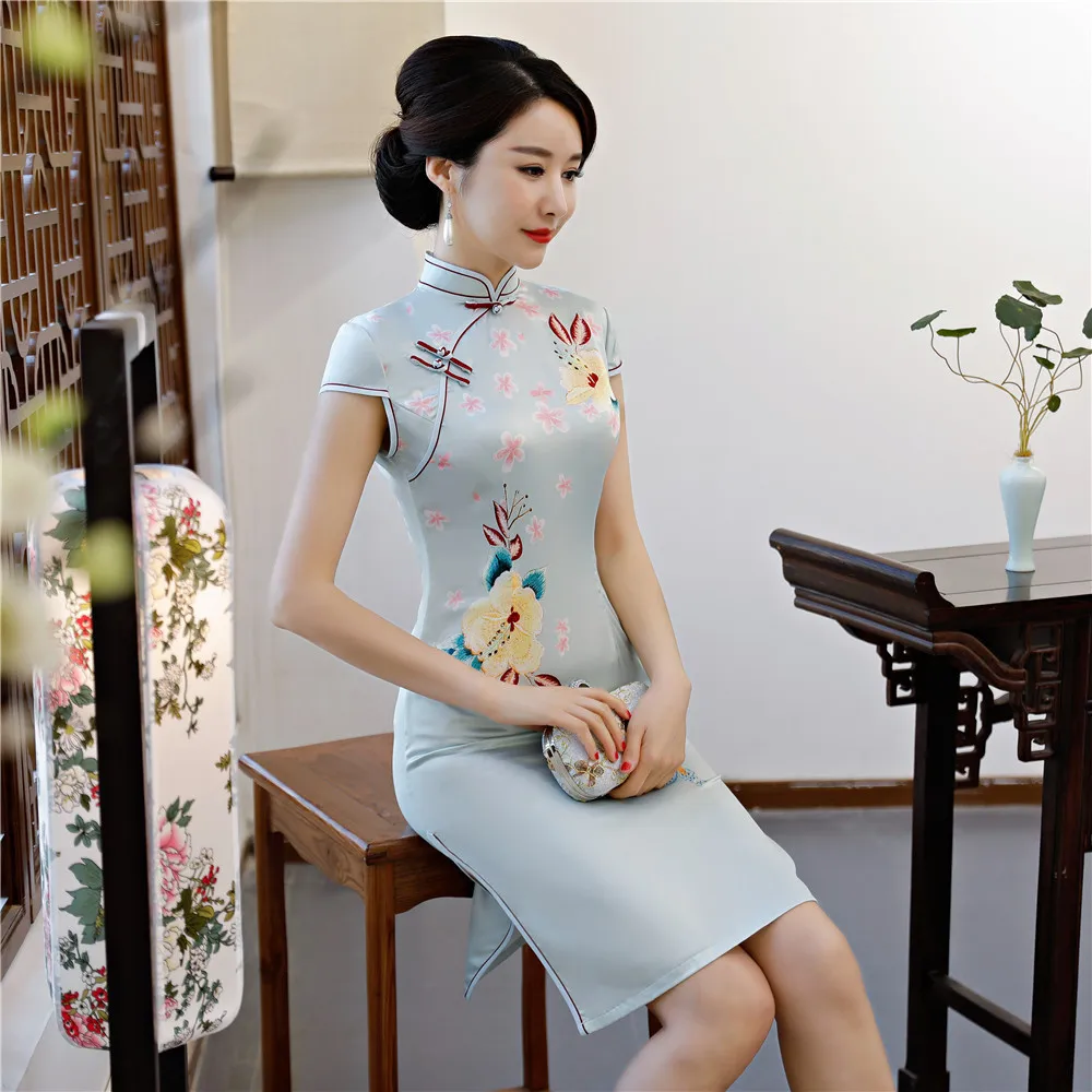 plus size mandarin collar dress