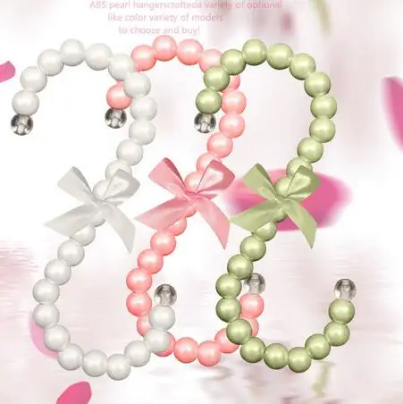 5pcs lot plastic pearl bag hanger 15CM Fashion women clips White Pink S shaped bag hook