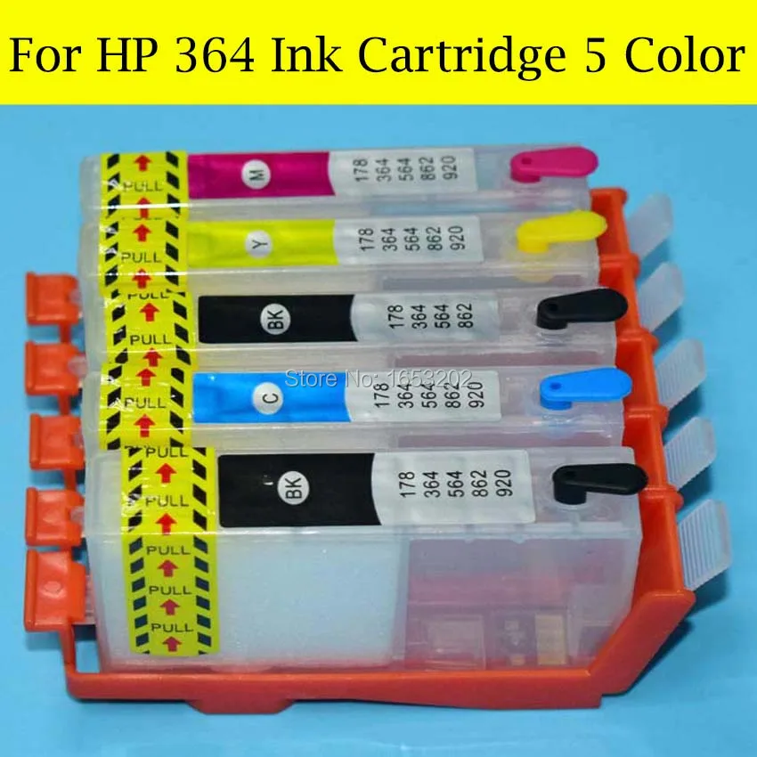 5 Pieces For HP 364 364XL HP364 Refill Ink Cartridge For HP Photosmart