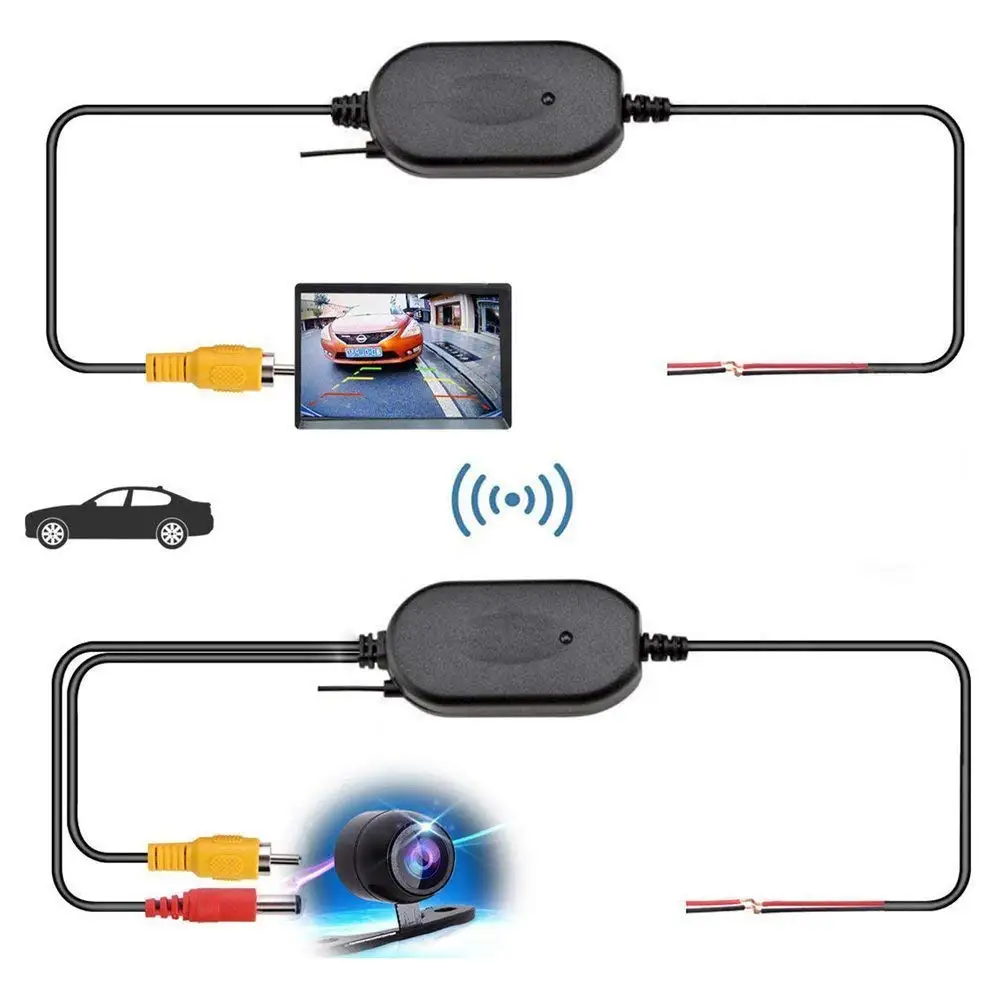 

2.4G Wireless RCA Video Transmitter and Receiver Kit for Car DVD Monitor Rear View Camera Reverse Backup Veihcle Front Cameras