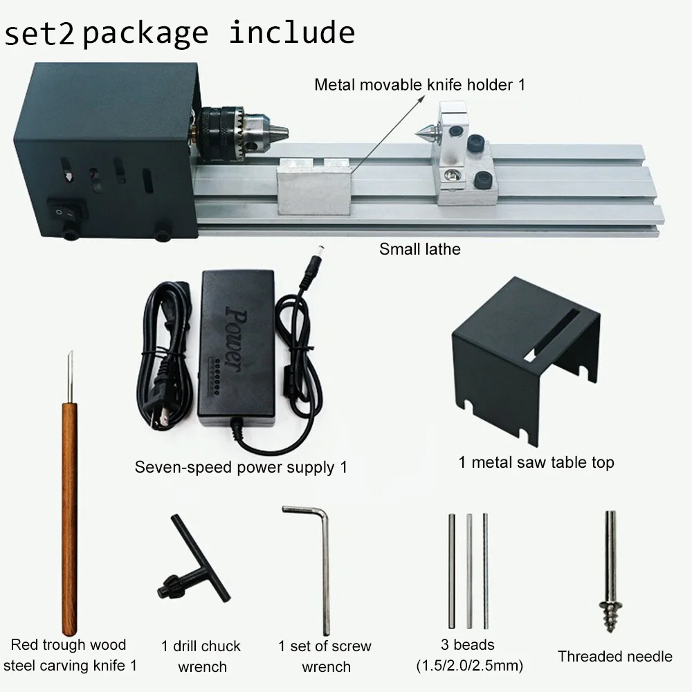 24V 100W CNC Mini Lathe Machine DIY Woodworking Buddha Pearl Grinding Meter Polishing Beads Wood lathe Drill Rotary Tool