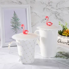 4 размера прекрасный розовый Фламинго пылезащитный герметичный многоразовый уплотнитель крышка силикона крышки теплоизоляция чайная чашка с крышкой