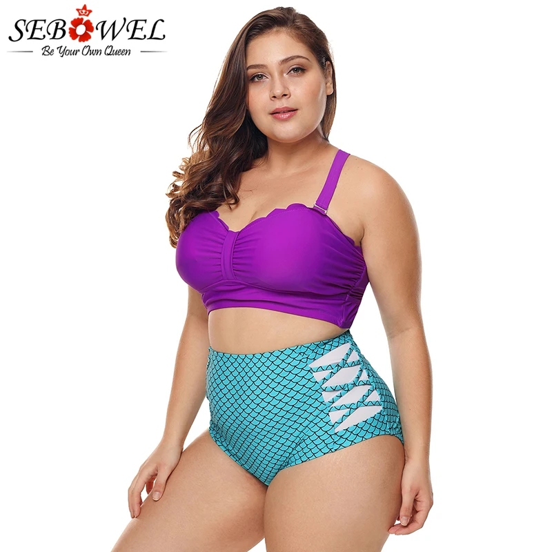 Plus-Size-Purple-Blue-Scalloped-Detail-High-Waist-Swimsuit-LC410758-3 