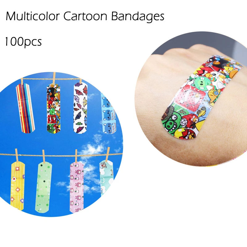Hot Sale 100 PCS Cartoon Bandages Adhesive Bandages Hemostasis Band Aid Sterile Stickers Wound First Aid For Kids Children Hot Sale 100 PCS Cartoon Bandages Adhesive Bandages Hemostasis Band Aid Sterile Stickers Wound First Aid For Kids Children