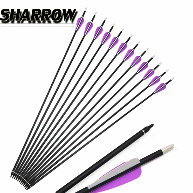 

10/20Pcs 30" Archery Carbon Arrow Spine 500 Arrows Mix Carbon With Broadhead For Outdoor Shooting Targeting Practice Accessories