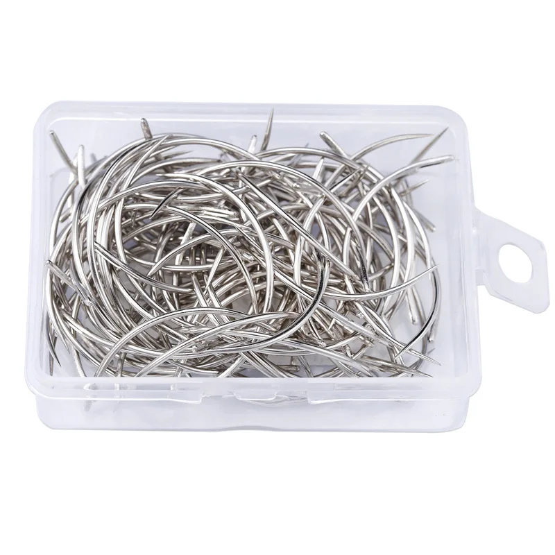 C 타입 곡선 매트리스 바늘, 손 바느질, 가정용 가죽 공예 수리 바느질 바늘, 20 개, 40 개, 60 개, 100 개 