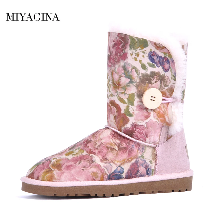 

Top Quality 2019 New Genuine Sheepskin Leather Women Snow Boots 100% Natural Fur Winter Boots Warm Wool Boots Winter Shoes