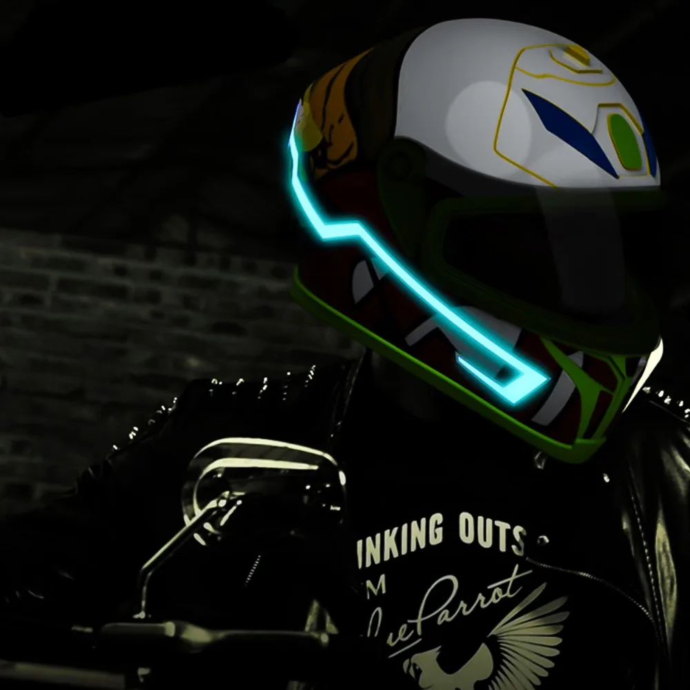 

Motorcycle Bar Signal Flashing Stripe Night Riding Helmet Kit Waterproof LED Light Motorcycle Helmet EL Cold Light Sticker Kit