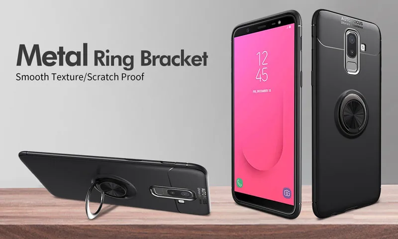 Для samsung Galaxy Жан стенд с металлическим кольцом чехол Galaxy A6 плюс A6+ Мягкий силиконовый чехол-бампер SM-A605K SM-A605FN/DS SM A605FN/DS