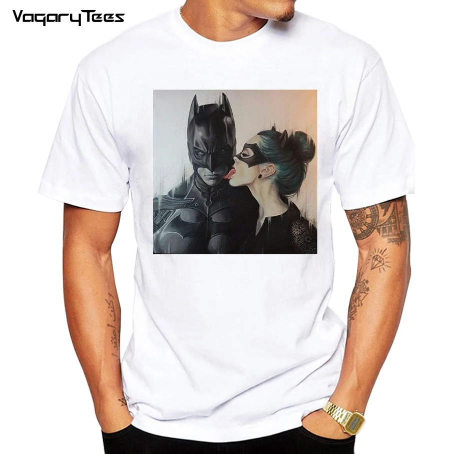 

2019 Lashing t-shirt tops tees men short sleeve boy casual homme Batman Catwoman tshirt t plus fashion