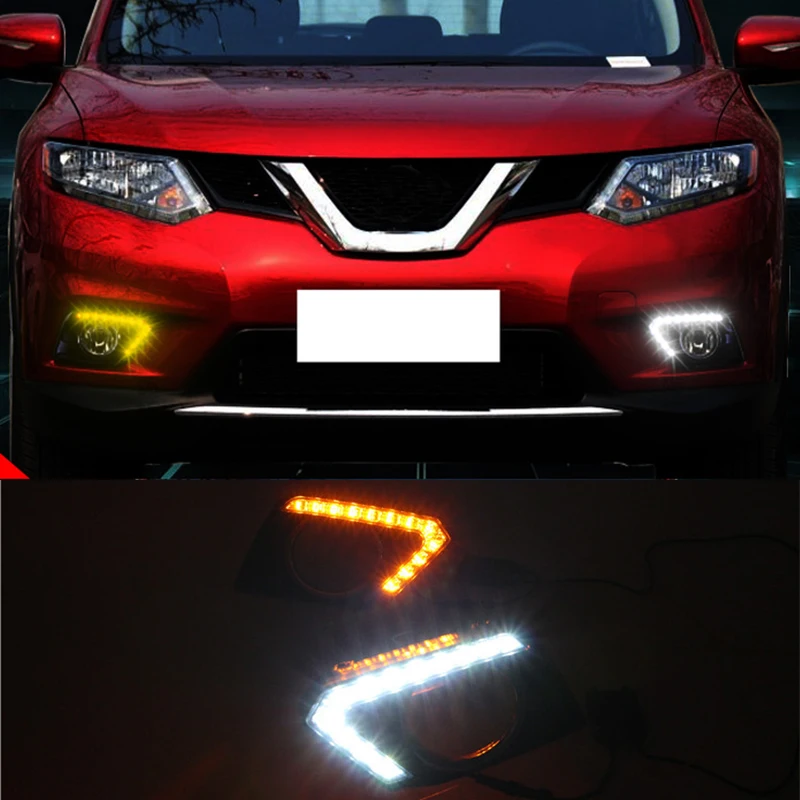 Hlxg для Nissan X trail 2014 желтый сигнал Функция реле Водонепроницаемый 12В дневные