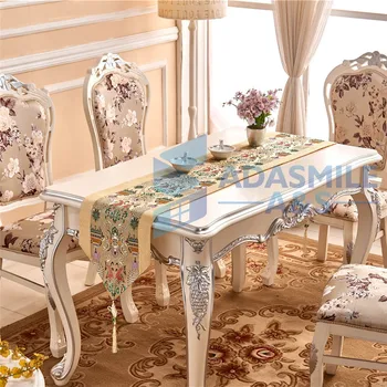 

Adasmile Chinese Style Design Wedding Decoration Table C Banquet Dinning Table Flag Embroidered Party Table Cloth