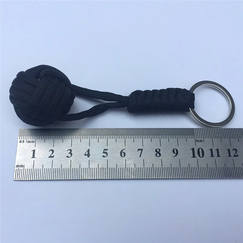 في الهواء الطلق حبل مظلة للنجاة عدة المفاتيح حلقة رئيسية Paracord الطوارئ بقاء الحبل الكرة التخييم عدة مظلة الحبل المفاتيح #2m02