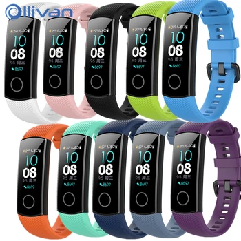 

Strap For Huawei Honor band 4 5 Smart Wristband Strap For Honor Band4 Band5 Bracelet Silicon Wrist Strap TPU Band 5 Accessories