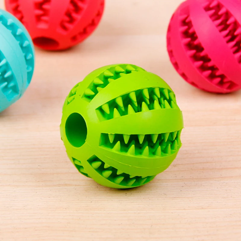 Pet Rubber Chew Balls Dog Interactive Bite-Resistant Toys Puppy Durable Tooth Cleaning Elasticity Tool Dog Food Dispenser D16