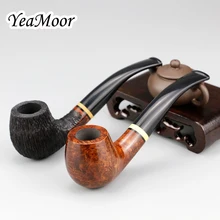 Классическая Изогнутая Трубка 9 мм фильтр ручной работы курительная трубка традиционная изогнутая трубка из дерева табачная трубка аксессуары для курения
