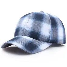 Baseball Cap Women Men Plaid Cotton Peaked Hat Headwear Outdoor Sports Wear With Adjustable Back Closure