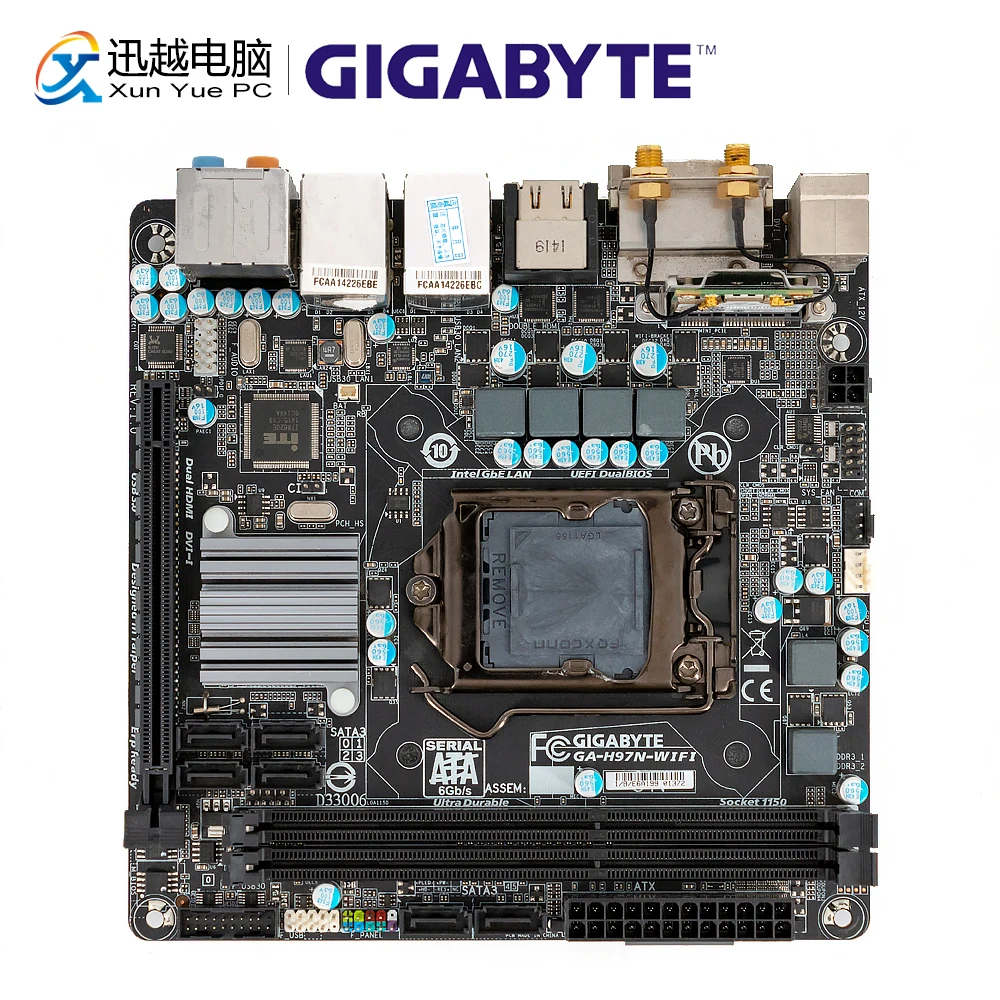 

Gigabyte GA-H97N-WIFI Desktop Motherboard H97N-WIFI H97 LGA 1150 Core i7 i5 i3 DDR3 16G SATA3 USB3.0 DVI HDMI Mini-ITX