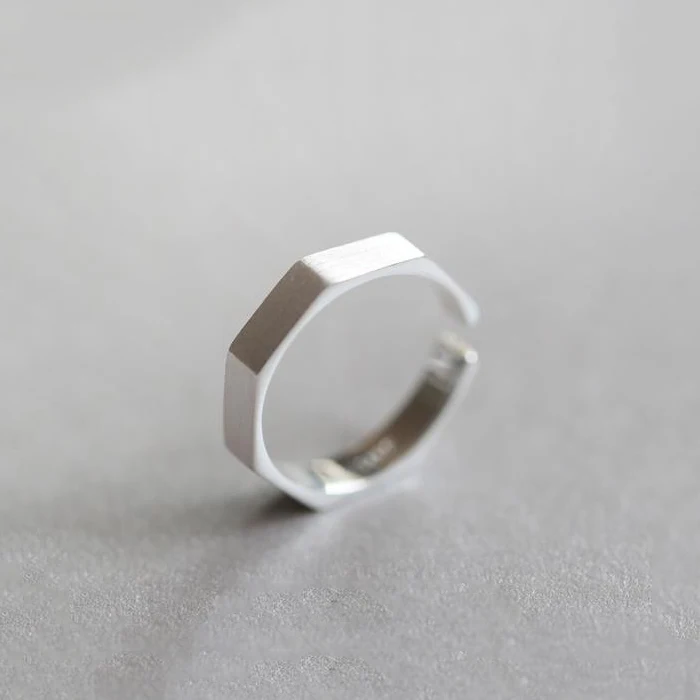 Индивидуальные Панк винтажные 925 стерлингового серебра шестиугольные кольца тайское серебро незамкнутые кольца с регулируемым размером для женщин мужчин