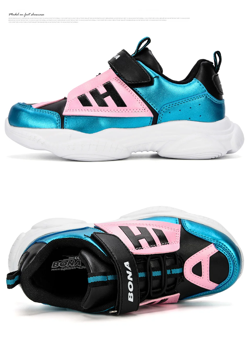 Meninos de Couro de Alta Sapatos da Moda Sapatos de Moda ao ar Bona Primavera Outono Crianças Top Sneaker Sapatos Casuais Meninas Livre Esporte Trainer 2020 21 Couro de Alta Top Sneaker Sapatos Casuais