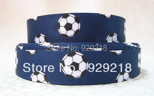 wm 10 yards lot 7/8inch 22mm 1028007 soccer printed grosgrain ribbon | Дом и сад