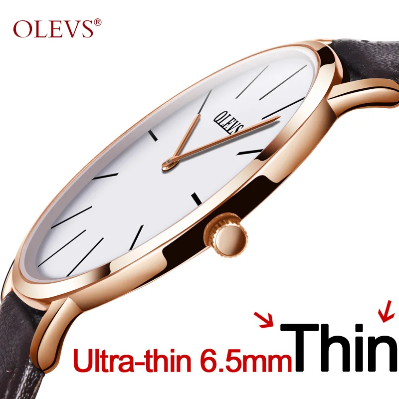

2018 OLEVS Luxury Quartz Watches Casual Fashion Leather Watches Men Sports Wristwatch Rose Gold Ultra thin Watch reloj hombre