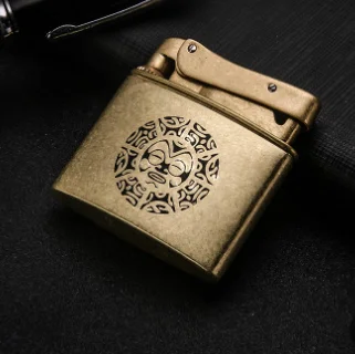 Винтажная керосиновая Зажигалка для сигарет из нержавеющей стали, старая мода, бездымный супер Зажигалка для сигар, Мужская Подарочная Зажигалка для курения 686 - Цвет: copper 2