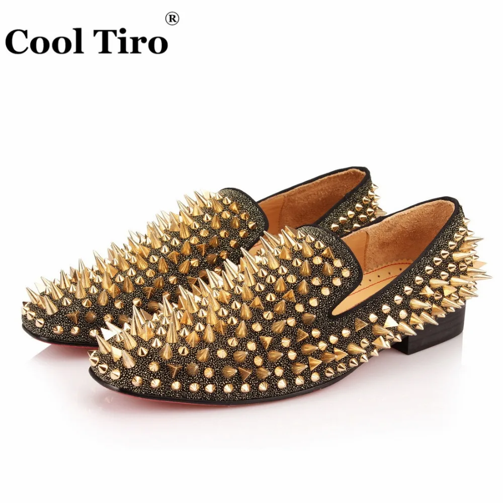 gold spikes Loafers (8)