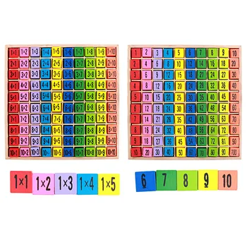 

1pcs Wooden 10*10 Multiplication Table Math Toys For Children Baby Arithmetic Teaching Aids Toys Learning Early Education Gift