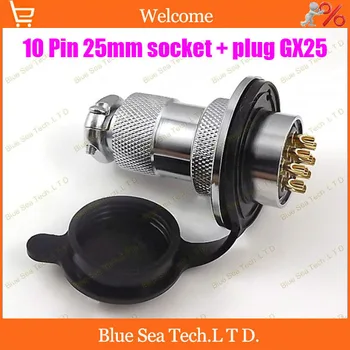 

10 Pin 25mm Male&Female Aviation plug Connector kit GX25 Socket+Plug+WaterProof Cap,Aviation plug interface,circular connector
